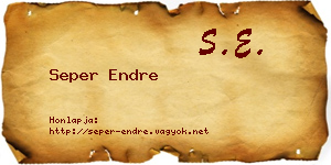 Seper Endre névjegykártya